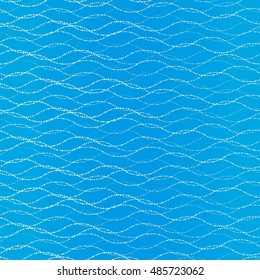 Sea waves in light blue colour, vector seamless pattern.