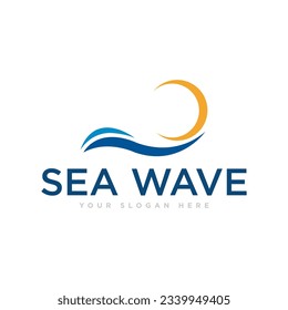 Sea Waves Logo Design Illustration