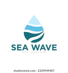 Sea Waves Logo Design Illustration