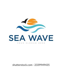 Sea Waves Logo Design Illustration