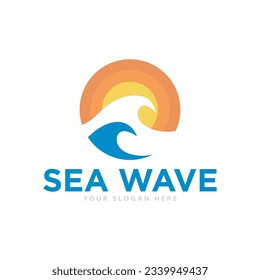 Sea Waves Logo Design Illustration