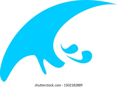 Sea waves logo design template icon.