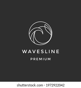 Sea Waves Logo Design Template on black background