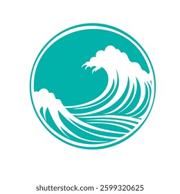 Sea Waves Logo. Not AI, Vector illustration.