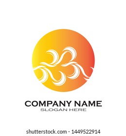 Sea waves logo set, sun waves logo set, whale waves logo vector - Vector

