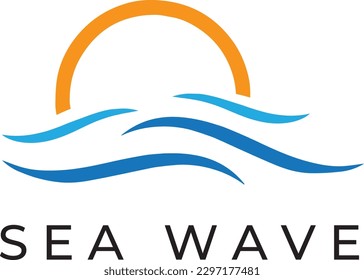 Logountersatz für Meereswellen, Logo für Sonnenwellen, Logo für Wale