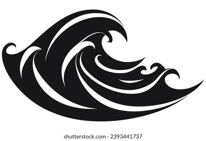 sea waves logo set, sun waves logo set, whale waves logo vector
