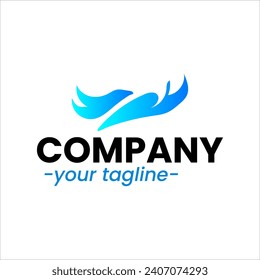 Sea waves logo set tidal waves ocean storm wavy river vector image company logo symbolizing water waves