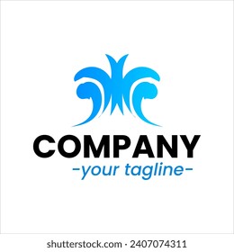 Sea waves logo set tidal waves ocean storm wavy river vector image company logo symbolizing water waves