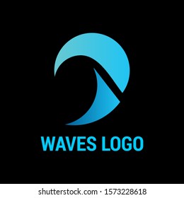 sea waves logo template, aqua icon design for business.