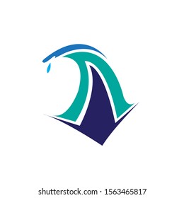 Sea waves logo vector. Sea waves icon.