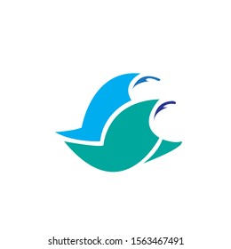Sea waves logo vector. Sea waves icon.