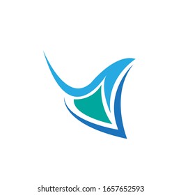 Sea waves logo vector. Sea waves icon.