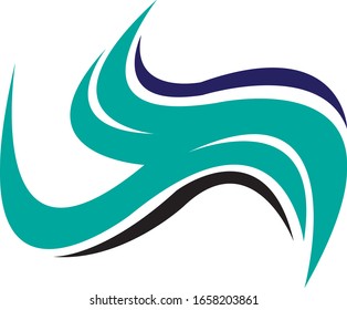 Vektorillustration mit dem Logo der Meereswellen. Seemeißchen-Symbol.