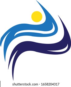 Sea waves logo vector. Sea waves icon.