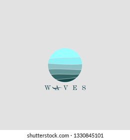 Sea waves logo. water ocean logo