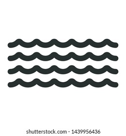 sea waves - minimal line web icon. simple vector illustration. concept for infographic, website or app.