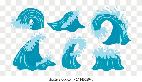 Sea waves. Ocean Wave Vector Illustration