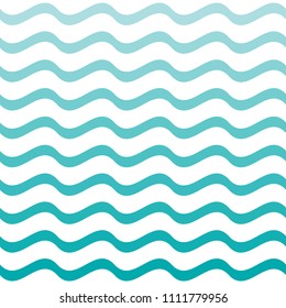 Sea waves on white background, seamless pattern. Vector illustration.