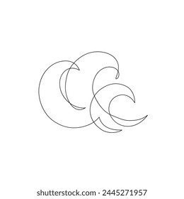 Ondas de mar una línea dibujo arte. onda Abstractas línea continua. Concepto de viaje. Ilustración vectorial dibujada a mano en estilo minimalista moderno para logotipo, tatuaje, Plantilla