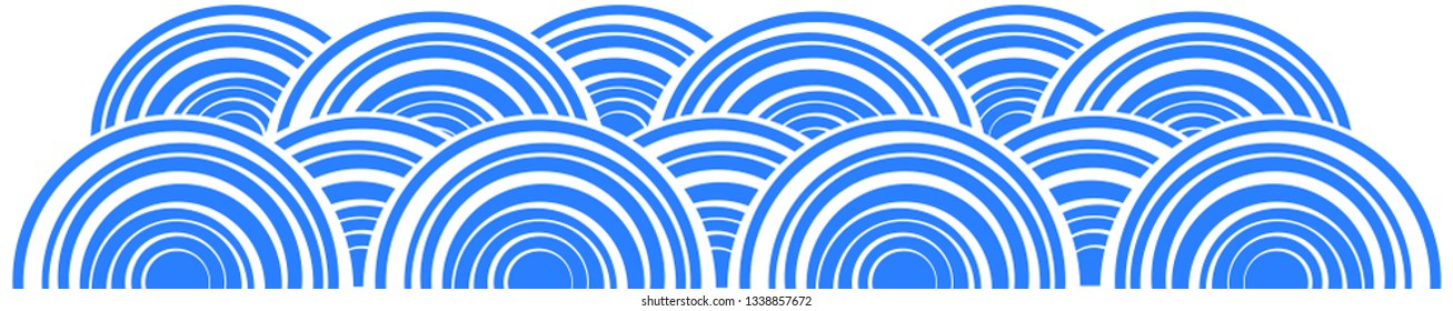 sea waves pattern vector frame