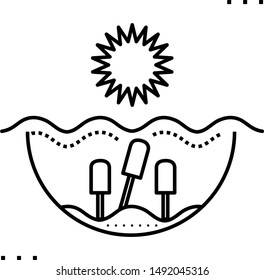 Sea Waves Power Generation icon in outline style