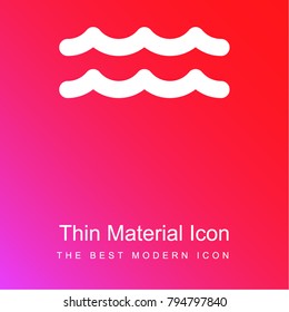 Sea Waves red and pink gradient material white icon minimal design