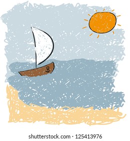 sea waves and rising sun