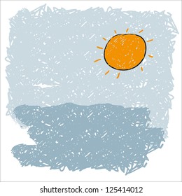 sea waves and rising sun