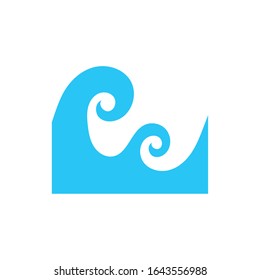 sea waves scene flat style icon vector illustration design