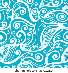 Sea waves. Seamless pattern.