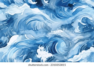 sea waves seamless pattern background