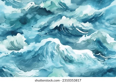 sea waves seamless pattern background