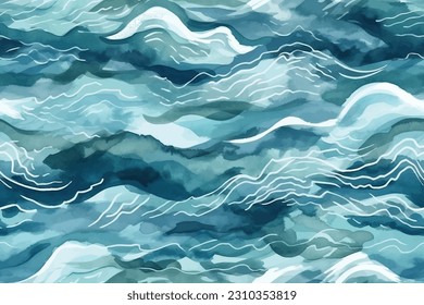 sea waves seamless pattern background