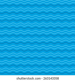 Sea waves seamless pattern. Vector illustration.