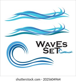 Las ondas marinas configuran la ilustración vectorial.