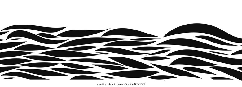 Sea waves. Waves. Set. Vector illustration on a white background.