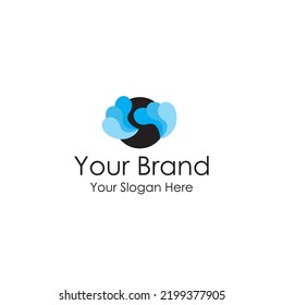 sea waves simple nature logo premium
