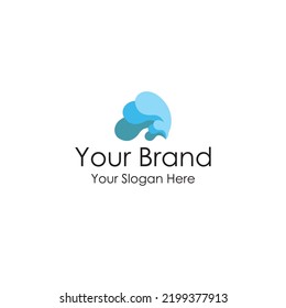sea waves simple nature logo premium