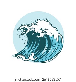 Sea waves sketch hand drawn style. Storm wave, vintage tide and ocean beach storms. Vector illustration.