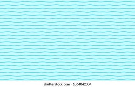 Sea waves summer, holiday abstract background. Wavy thin stripes, pinstripes, streaks, bars seamless vector repeat pattern. Long, elongated, horizontal shape. Marine, maritime, naval striped template.