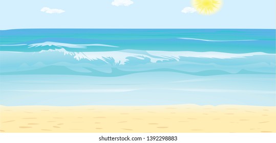 Sea waves summer. vector illustration