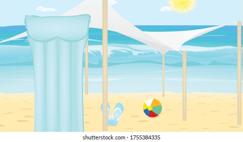 Olas de mar en verano. ilustración vectorial
