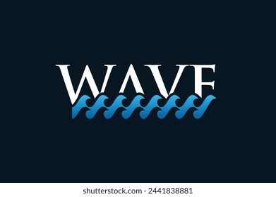 sea waves text typography logo