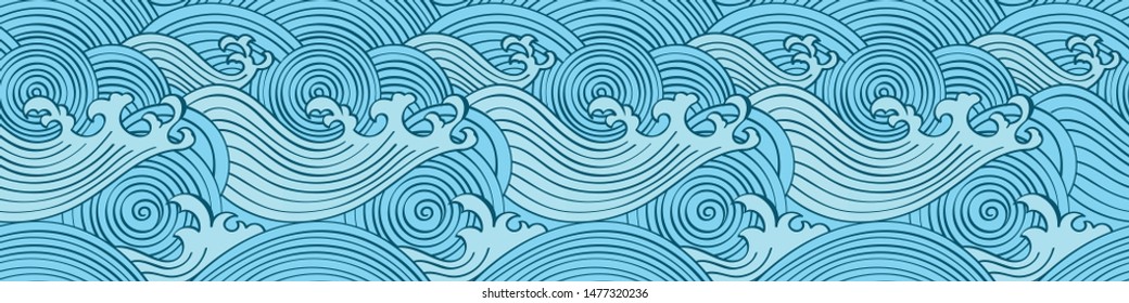 sea waves themed base pattern, background, wallpaper elements