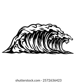 Sea waves vector art illustration 