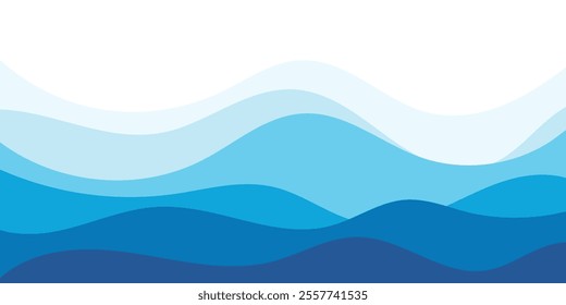 Sea waves vector background illustration. 