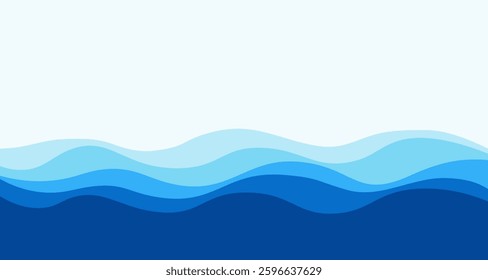 Sea waves vector background pattern. Abstract blue waves. World Water Day Concept.