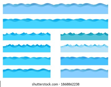 Sea waves vector design illustration isolated on white background