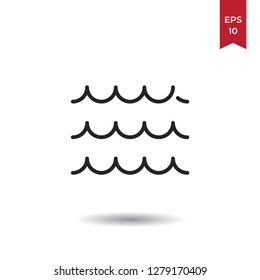 Sea waves vector icon